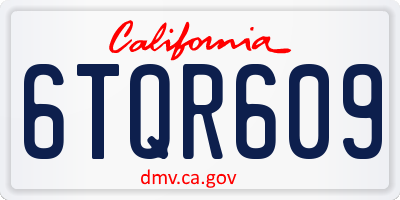 CA license plate 6TQR609