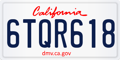 CA license plate 6TQR618