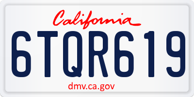 CA license plate 6TQR619