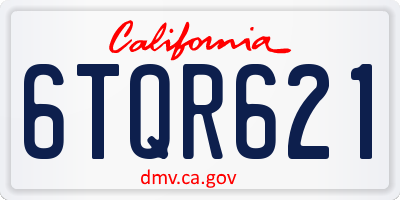 CA license plate 6TQR621