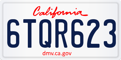 CA license plate 6TQR623