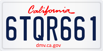 CA license plate 6TQR661