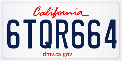 CA license plate 6TQR664