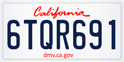 CA license plate 6TQR691