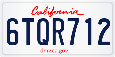 CA license plate 6TQR712