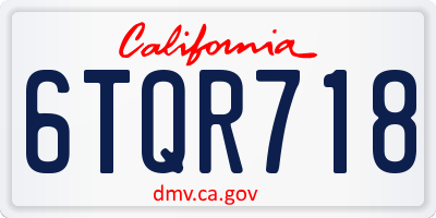 CA license plate 6TQR718