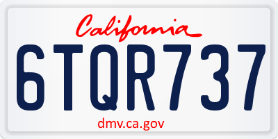 CA license plate 6TQR737