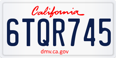 CA license plate 6TQR745