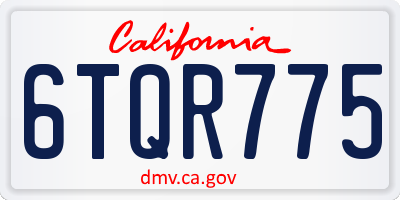 CA license plate 6TQR775