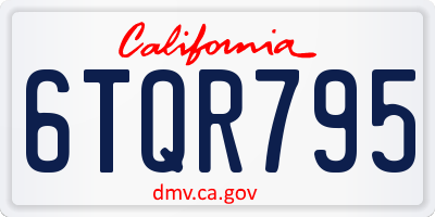 CA license plate 6TQR795