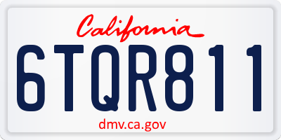 CA license plate 6TQR811