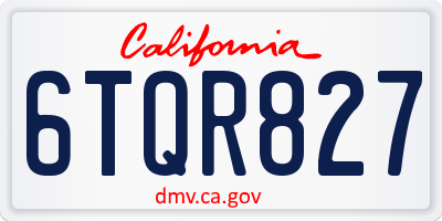 CA license plate 6TQR827