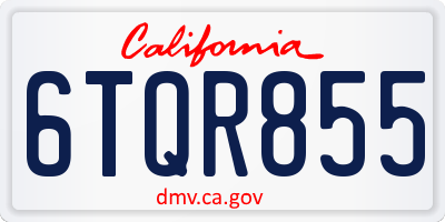 CA license plate 6TQR855