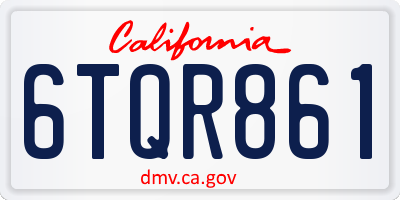 CA license plate 6TQR861