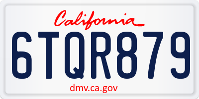 CA license plate 6TQR879