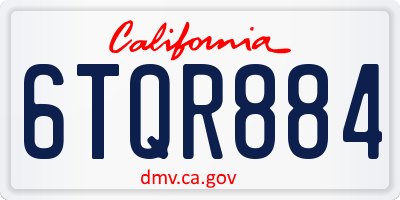 CA license plate 6TQR884