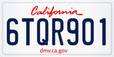 CA license plate 6TQR901