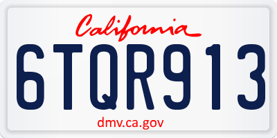 CA license plate 6TQR913