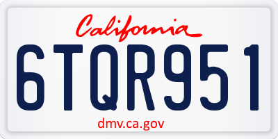 CA license plate 6TQR951