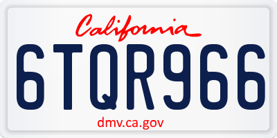 CA license plate 6TQR966