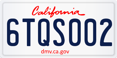 CA license plate 6TQS002