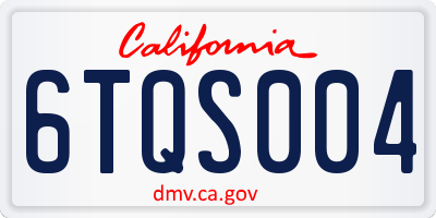 CA license plate 6TQS004