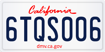 CA license plate 6TQS006