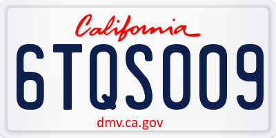 CA license plate 6TQS009
