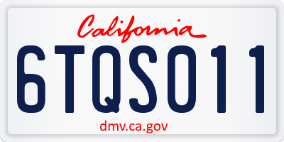 CA license plate 6TQS011