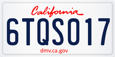 CA license plate 6TQS017