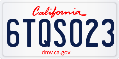 CA license plate 6TQS023