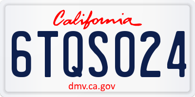 CA license plate 6TQS024