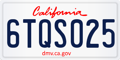 CA license plate 6TQS025