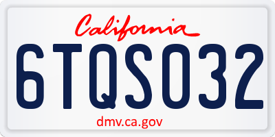 CA license plate 6TQS032