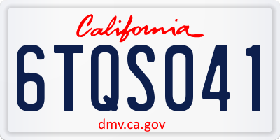 CA license plate 6TQS041