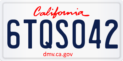 CA license plate 6TQS042