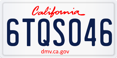 CA license plate 6TQS046