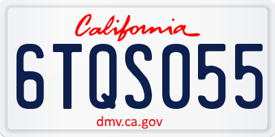 CA license plate 6TQS055