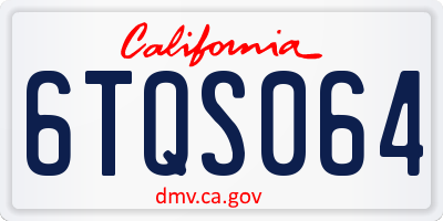 CA license plate 6TQS064