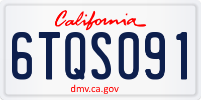 CA license plate 6TQS091