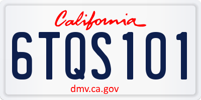 CA license plate 6TQS101