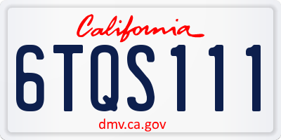 CA license plate 6TQS111