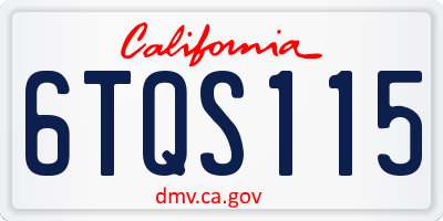 CA license plate 6TQS115