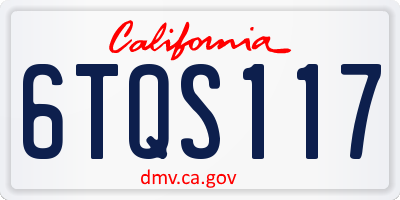 CA license plate 6TQS117