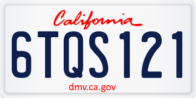 CA license plate 6TQS121