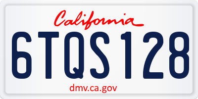 CA license plate 6TQS128