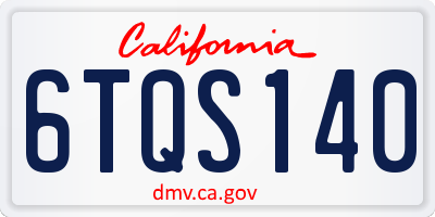 CA license plate 6TQS140