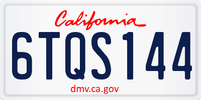 CA license plate 6TQS144