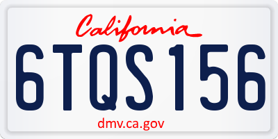 CA license plate 6TQS156