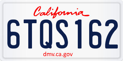 CA license plate 6TQS162